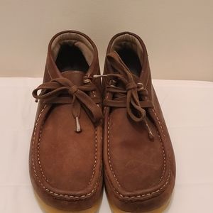 Used Brown Suede Mens Clark Wallabee Boot Size 10